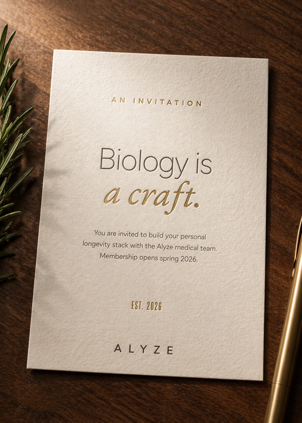 ALYZE — Biology is a craft.